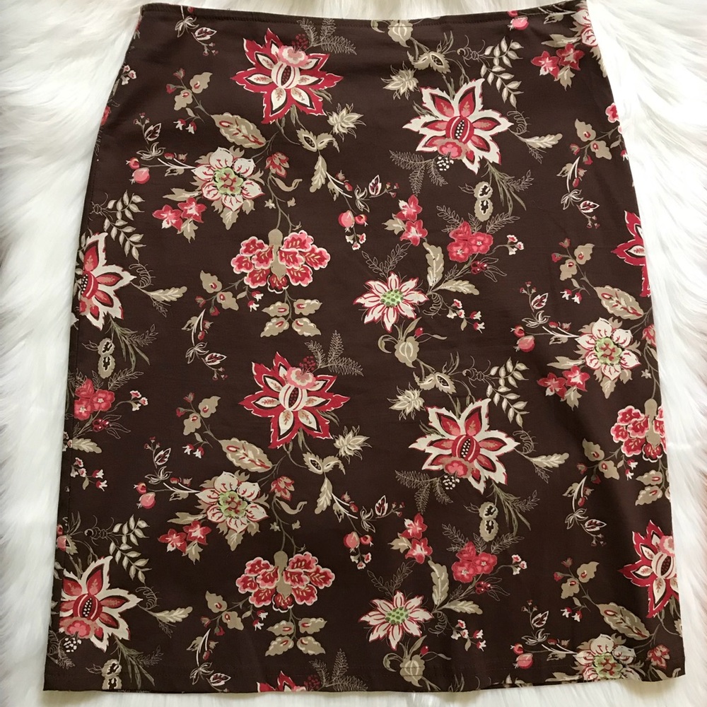 Style & co brown floral skirt